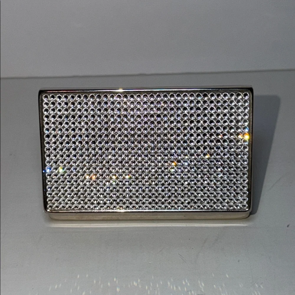 Silver Rhinestone Card or Cigarettes Holder Case